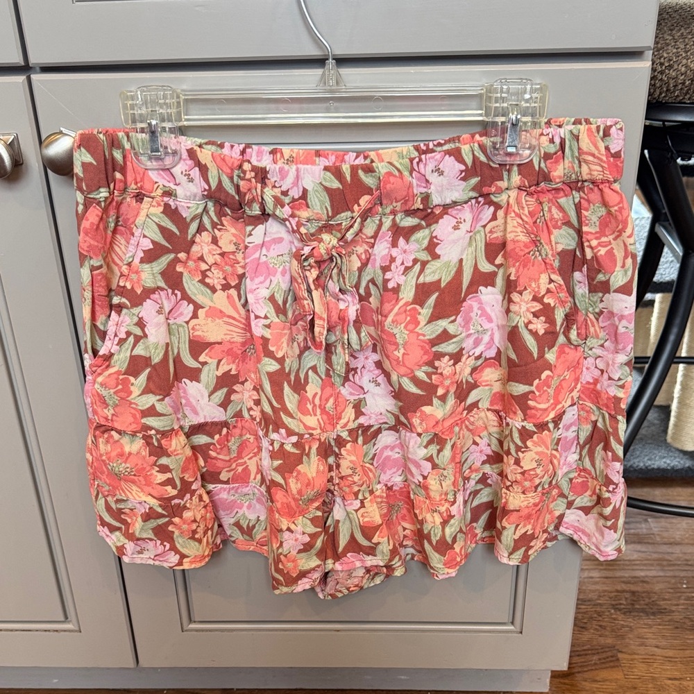 Floral Pink and Green Shorts
